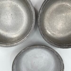 Vintage pewter bowl 7” Country Ware 1974 Set of 3